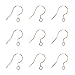 Stainless Steel Earring Hooks, Dangle Earring Findings, Stainless Steel Color, 18.5x16.5x0.5mm, Hole: 1.5mm, 21 Gauge, Pin: 0.7mm(STAS-TAC0002-01P)