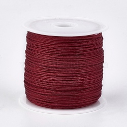 Nylon Thread, Nylon Jewelry Cord for Custom Woven Jewelry Making, Dark Red, 0.8mm, about 49.21 yards(45m)/roll(NWIR-K022-0.8mm-28)