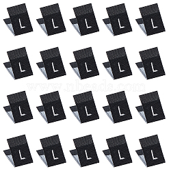 Clothing Size Labels(L), Garment Accessories, Size Tags, Black, 18x12.5x1mm, 600pcs/set(FIND-NB0001-82E-02)