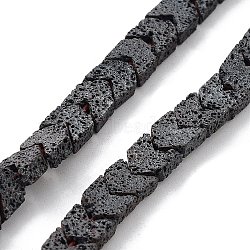 Natural Lava Rock Beads Strands, Frosted, Arrow, 7.5x6.5x3mm, Hole: 1mm, about 56pcs/strand, 15.94''(40.5cm)(G-H303-C15)