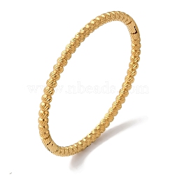 Texture Ion Plating(IP) 304 Stainless Steel Bangles for Women, Golden, 1/8~1/4 inch(0.45~0.5cm), Inner Diameter: 2-3/8 inch(6cm)(BJEW-K252-03G)