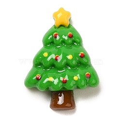 Christmas Theme Opaque Resin Cabochons, Christmas Tree, 14.5x11x4mm(RESI-R453-01D)