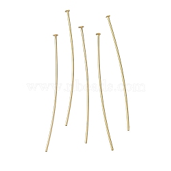 Brass Flat Head Pins, Lead Free & Cadmium Free, Real 24K Gold Plated, 40x0.7mm, Head: 1.5mm(KK-H502-01G-G)