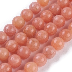 Natural Peach Calcite Beads Strands, Round, 6, Hole: 1mm, about 64~67pcs/strand, 15.3 inch~15.75 inch(39~40cm)(G-I247-12A)