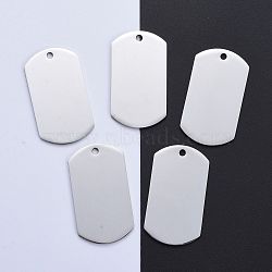 (Customizable Engraving) 304 Stainless Steel Big Pendants, Manual Polishing, Blank Stamping Tags, Oval, Stainless Steel Color, 50x27.5x1.8mm, Hole: 3mm(STAS-I140-20S)