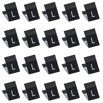 Clothing Size Labels(L), Garment Accessories, Size Tags, Black, 18x12.5x1mm, 600pcs/set