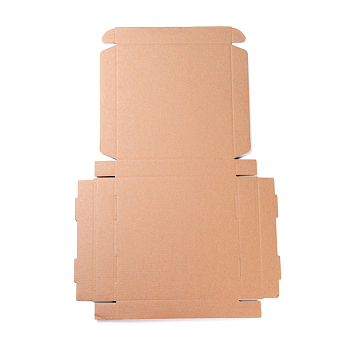 Kraft Paper Folding Box, Square, Cardboard box, Mailing Boxes, BurlyWood, 49x33x0.2cm, Finished Product: 20x20x3cm