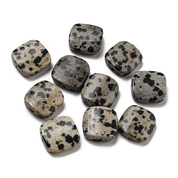 Natural Dalmatian Jasper Beads, Flat Square, 26.5~27x26.5~27x5~6mm, Hole: 0.9~1mm