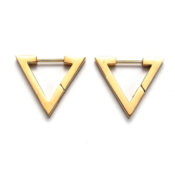 304 Stainless Steel Triangle Huggie Hoop Earrings, Golden, 18.5x21x3mm, Pin: 1mm