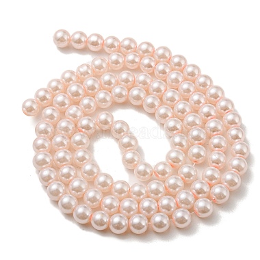 (vente de clôture défectueuse : décoloration) brins de perles rondes en perles de verre nacrées peintes au four(HY-XCP0001-12)-7