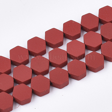 7mm Red Hexagon Non-magnetic Hematite Beads