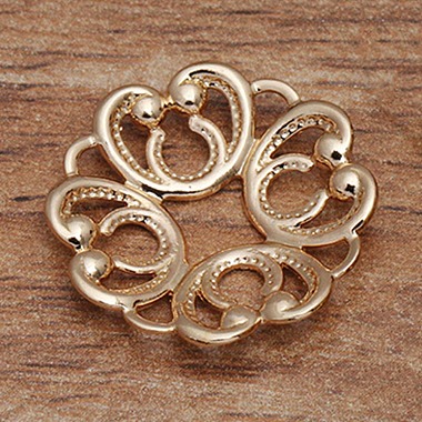 Brass Bead Caps(KK-K370-11KCG)-1