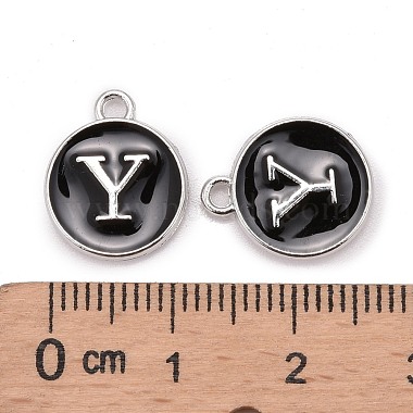 Charms aus platinierter Legierung(X-ENAM-S118-02Y-P)-3