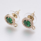 Faceted Glass Stud Earring Findings(X-GLAA-F084-B02)-1