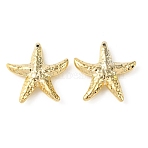 UV Plating Acrylic Pendants, Starfish Charms, Golden Plated, 47.5x45.5x10mm, Hole: 2mm(PACR-B005-04G)