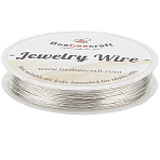 Eco-Friendly Copper Wire, Round Beading Wire for Jewelry Making, Long-Lasting Plated, Silver, 22 Gauge, 0.6mm, about 98.43 Feet(30m)/Roll(CWIR-BBC0001-03A-S)