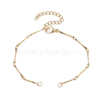 Stainless Steel Bar Link Chain Bracelet Makings, Golden, 6-5/8 inch(16.7cm)(AJEW-JB01290-01)