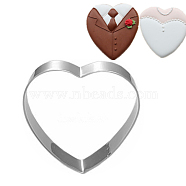 304 Stainless Steel Cookie Cutters, Cookies Moulds, DIY Biscuit Baking Tool, Heart, Stainless Steel Color, 68x69mm(DIY-E012-16)