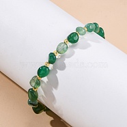 Natural Agate Beaded Bracelets for Women, Nuggets, with 201 Stainless Steel Findings, 7-1/2 inch(19.2cm)(G-P563-07P-01)