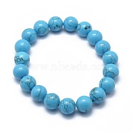 Synthetic Turquoise Jasper Bead Stretch Bracelets, Round, 2 inch~2-1/8 inch(5.2~5.5cm), Bead: 10mm(BJEW-K212-C-022)