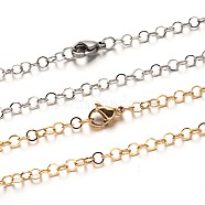 304 Stainless Steel Cable Chain Necklaces, with Lobster Claw Clasps, Mixed Color, 29.5 inch(74.9cm)x3mm(NJEW-N0046-02)