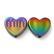 UV Plating Opaque Acrylic Beads, Iridescent, Heart, Colorful, 18.5x20.5x5mm, Hole: 2.5mm(X1-SACR-L005-13B)