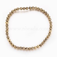Electroplated Natural Lava Rock Beads Strands, Long-Lasting Plated, Round, Antique Bronze Plated, 8.5~9mm, Hole: 1.2mm, about 48pcs/strand, 14.96 inch(38cm)(G-P400-05AB)