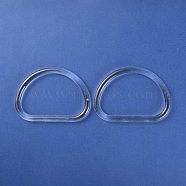 Plastic Handbag Handle, for Purse Making, D Shape, Clear, 8.9x12.3x1cm, Inner Diameter: 6.85x10.3cm(KY-WH0035-03A)