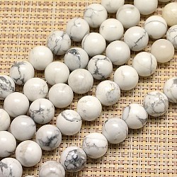 Natural Howlite Beads Strands, Round, 6mm, Hole: 1mm, about 60pcs/strand, 15 inch(G-I107-6mm)