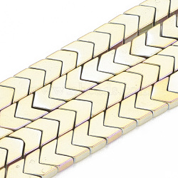 Electroplate Non-magnetic Synthetic Hematite Beads Strands, Arrow, Rainbow Plated, 6x4x2mm, Hole: 0.8mm, about 95pcs/strand, 16.1 inch(G-T061-133E)
