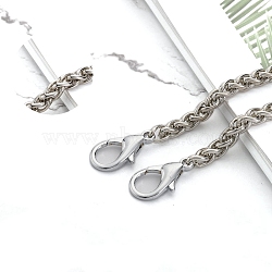 Metal Bag Chain Handle, Purse Chains for Hand Woven Bag Accessories, Platinum, 1000mm(PW-WG2FB77-05)