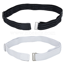 SUPERFINDINGS 2Pcs 2 Colors Simple Polyester Shirt Stay Belt, Adjustable Hidden Belt for Shirt Rack Shirt Clips, Black and White, 43-1/4 inch(110cm), 1Pc/color(AJEW-FH00004-17B)