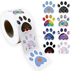 500Pcs Dog Paw Stickers, Self-Adhesive Stickers, for DIY Decorations, Mixed Color, 53x28mm(AJEW-S089-05)