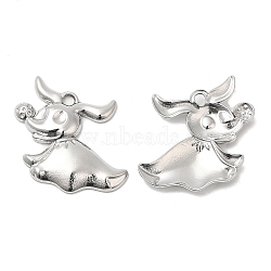 304 Stainless Steel Pendants, Dog Charm, Stainless Steel Color, 20x24x3mm, Hole: 1.8mm(STAS-Z041-28P)