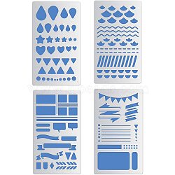 BENECREAT Steel Cutting Dies Stencils, for DIY Scrapbooking/Photo Album, Decorative Embossing DIY Paper Card, Mixed Patterns, 10.1x17.7x0.05cm, 4pcs/set(DIY-BC0001-29)