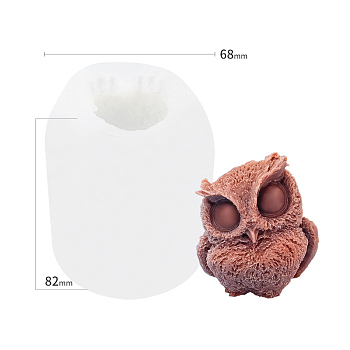 Owl Shape DIY Candle Silicone Molds, Resin Casting Molds, For Candle Making, White, 6.8x8.2cm