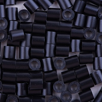 1 Box 5mm Melty Beads PE DIY Fuse Beads Refills for Kids, Tube, Black, 5x5mm, Hole: 3mm, about 500pcs/box