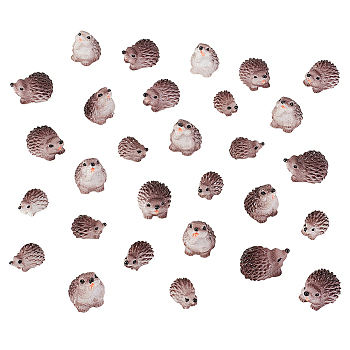 30Pcs 3 Style Resin Hedgehog Display Decorations, Micro Landscape Decoration Accessories, Mixed Color, 13~19x17~27x11~24mm, 10pcs/style