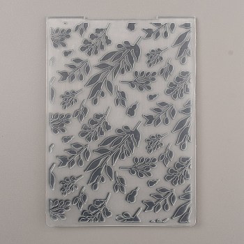 Plastic Embossing Folders, Concave-Convex Embossing Stencils, for Handcraft Photo Album Decoration, Leaf Pattern, 148x105x3mm