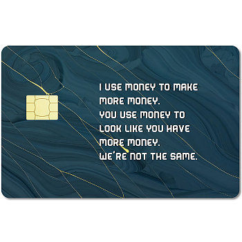 PVC Plastic Waterproof Card Stickers, Self-adhesion Card Skin for Bank Card Decor, Rectangle, Word, 186.3x137.3mm