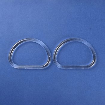 Plastic Handbag Handle, for Purse Making, D Shape, Clear, 8.9x12.3x1cm, Inner Diameter: 6.85x10.3cm