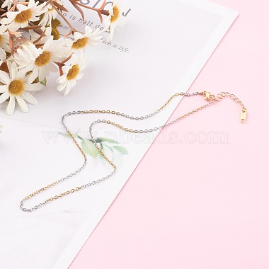 304 Stainless Steel Cable Chain Necklaces(NJEW-JN03425)-4