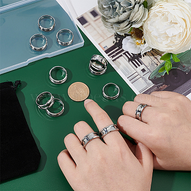 12Pcs 201 Stainless Steel Grooved Finger Ring Settings(STAS-UN0038-95)-2