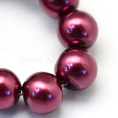 Baking Painted Pearlized Glass Pearl Round Bead Strands(HY-Q330-8mm-72)-3