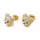 Cubic Zirconia Bear Stud Earrings(X-EJEW-G341-01G)-1