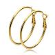 Women Big Earrings Real 18K Gold Plated Eco-Friendly Tin Alloy Big Hoop Earrings(EJEW-BB09627-G)-1