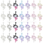 7Pcs 7 Colors Alloy with Cubic Zirconia Pendants, Quadrilateral Star, Baking Paint, Mixed Color, 30x17.5x5.5mm, Hole: 1.4mm, 1pc/color (FIND-YW0011-01)