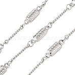 304 Stainless Steel Rectangle Link Chains, Soldered, with Spool, Stainless Steel Color, 9.5x3x2mm and 10x2x1mm(CHS-H117-03P)