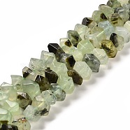 Natural Prehnite Beads Strands, Faceted, Nuggets, 10~11x8~10x7~8mm, Hole: 1mm, about 22~23pcs/strand, 7.09~7.48''(18~19cm)(G-N327-05-21)