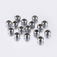 201 Stainless Steel Beads, Rondelle, Stainless Steel Color, 6x4.5mm, Hole: 3mm(STAS-L198-11P)